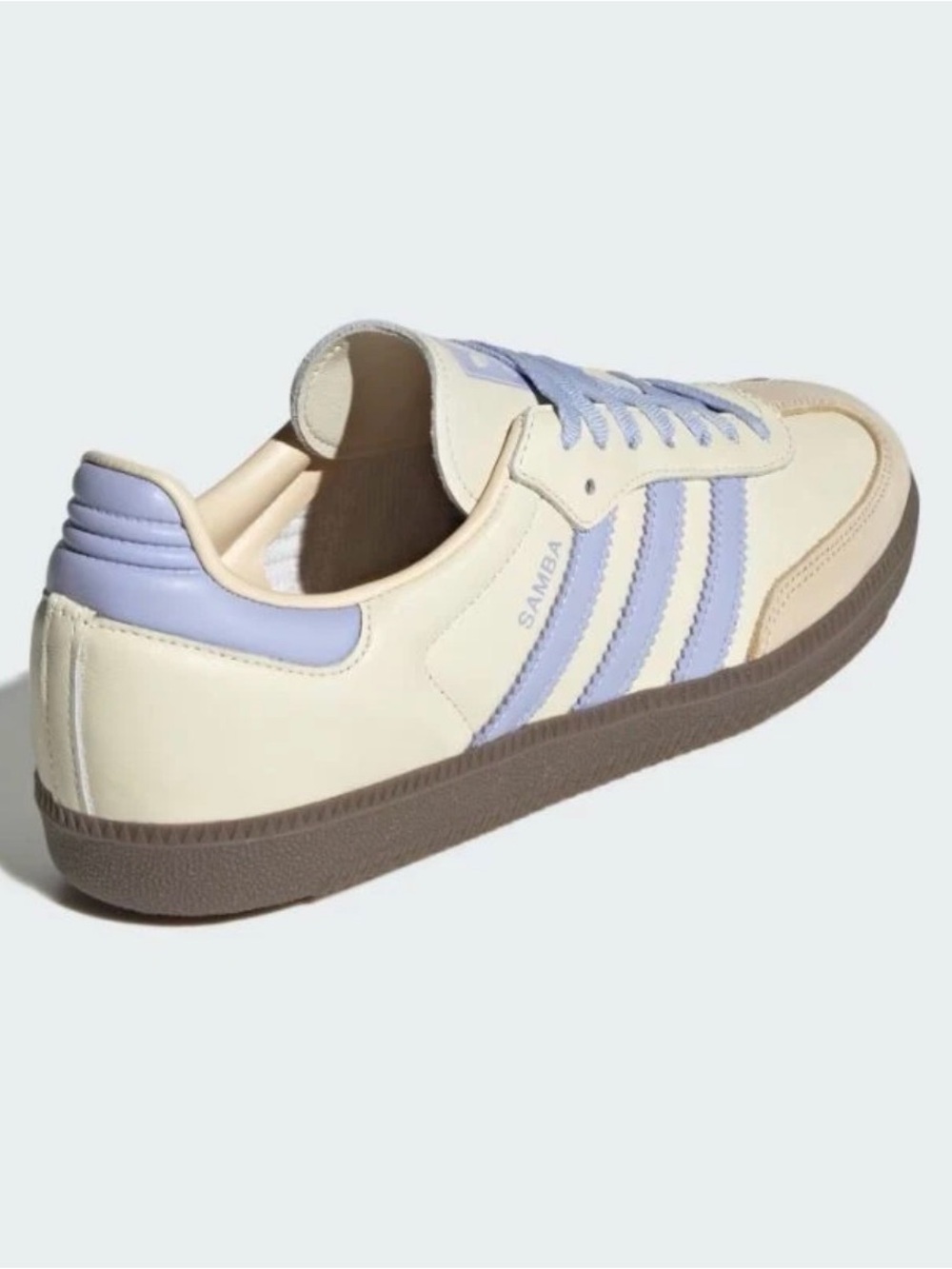 adidas Samba Leather Sneakers — Cream & Lavender Stripes - Picture 2 of 6